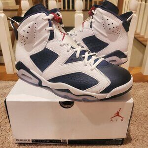 DS NIB Nike Air Jordan 6 Retro Men's 8.5 (wmns 10) Olympic CT8529-164 Navy red
